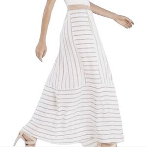 BCBGMaxAzria Striped A-Line Maxi Skirt Size Small